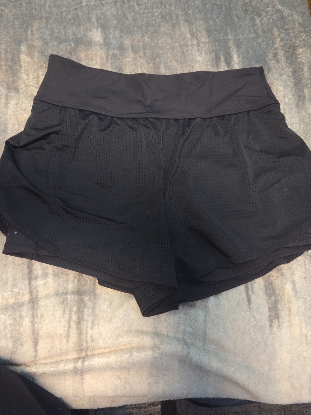 HALARA Black Layered Mesh Athletic Shorts